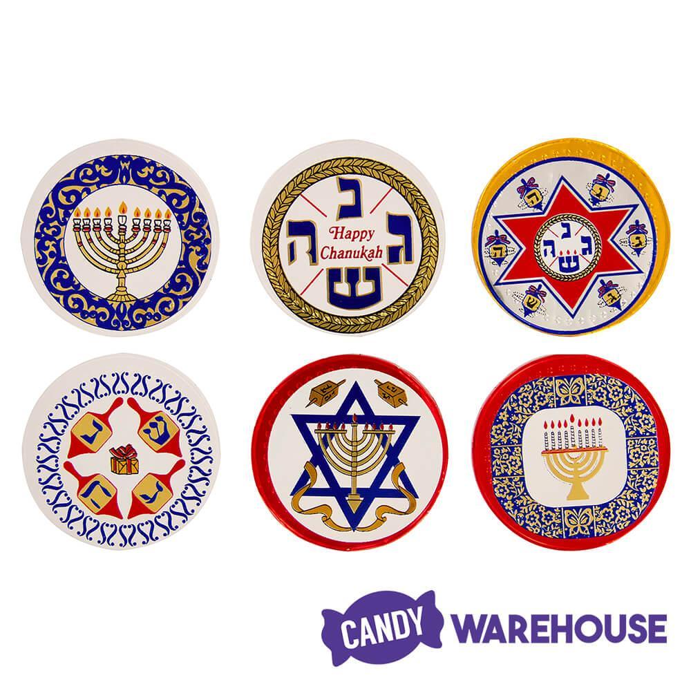 Madelaine Chanukah Foiled Milk Chocolate Candy Discs: 192-Piece Box - Candy Warehouse