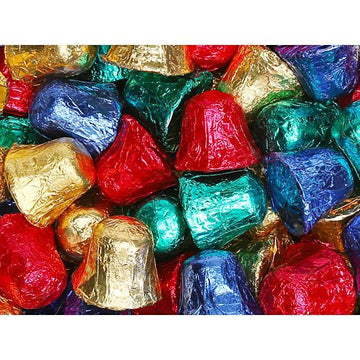 Madelaine Christmas Foiled Chocolate Bells - Dark: 5LB Bag - Candy Warehouse