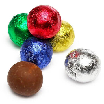 Madelaine Christmas Foiled Crisp Chocolate Balls: 5LB Bag - Candy Warehouse