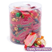 Madelaine Christmas Foiled Milk Chocolate Balls 2-Ounce Mesh Bags: 24-Piece Tub - Candy Warehouse