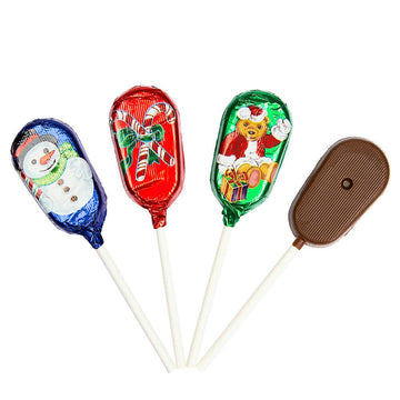 Madelaine Christmas Foiled Milk Chocolate Lollipops: 36-Piece Display - Candy Warehouse