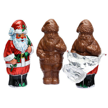 Madelaine Foiled 8-Ounce Milk Chocolate Santas: 3-Piece Set - Candy Warehouse