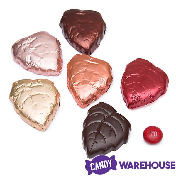 Madelaine Foiled Dark Chocolate Autumn Leaves Candy: 5LB Bag - Candy Warehouse