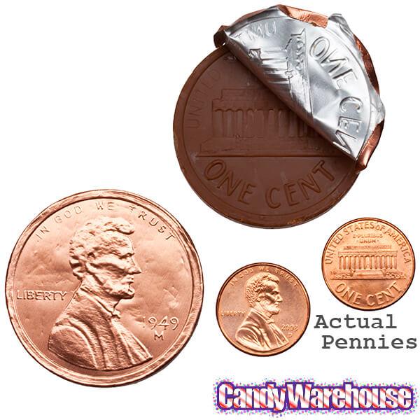 Madelaine Foiled Giant Milk Chocolate Copper Pennies: 5LB Bag - Candy Warehouse