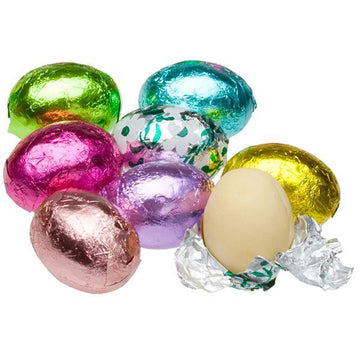 Madelaine Foiled Gourmet Chocolate Easter Eggs - White: 5LB Bag - Candy Warehouse