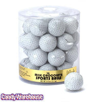 Madelaine Foiled Milk Chocolate 1.5-Inch Sports Balls Candy - Golf Balls: 36-Piece Tub - Candy Warehouse