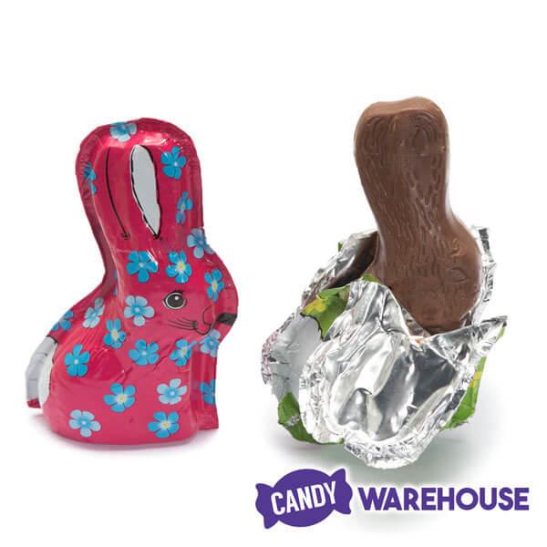 Madelaine Foiled Milk Chocolate 3/4-Ounce Fancy Easter Bunnies: 24-Piece Display - Candy Warehouse