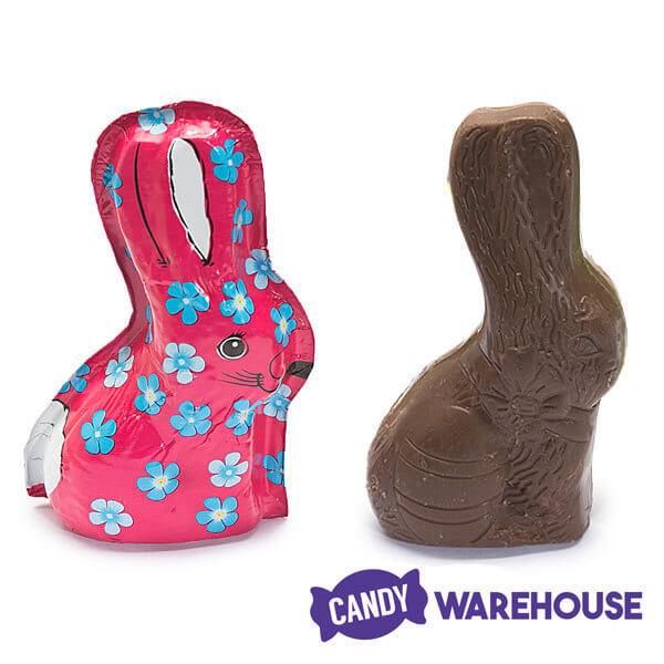Madelaine Foiled Milk Chocolate 3/4-Ounce Fancy Easter Bunnies: 24-Piece Display - Candy Warehouse