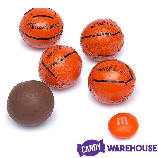 Madelaine Foiled Milk Chocolate Basketballs: 5LB Bag - Candy Warehouse