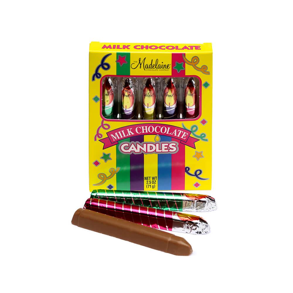 Madelaine Foiled Milk Chocolate Candles 5-Packs: 24-Piece Box - Candy Warehouse
