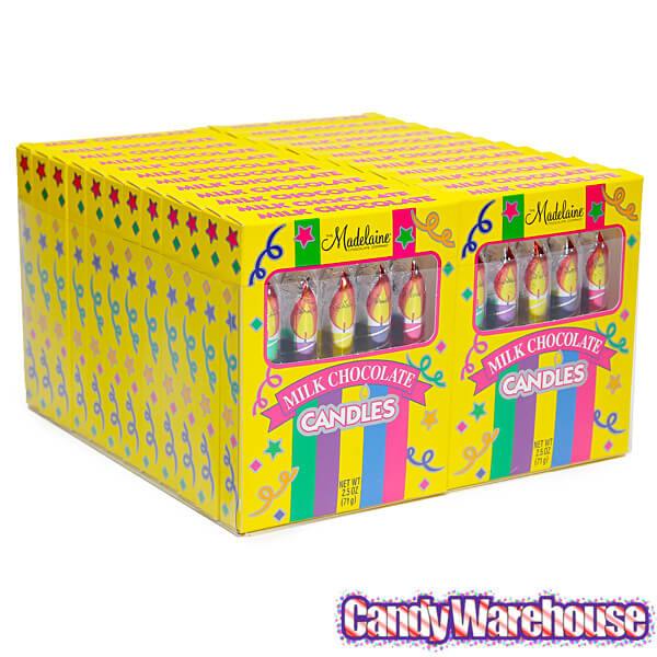 Madelaine Foiled Milk Chocolate Candles 5-Packs: 24-Piece Box - Candy Warehouse