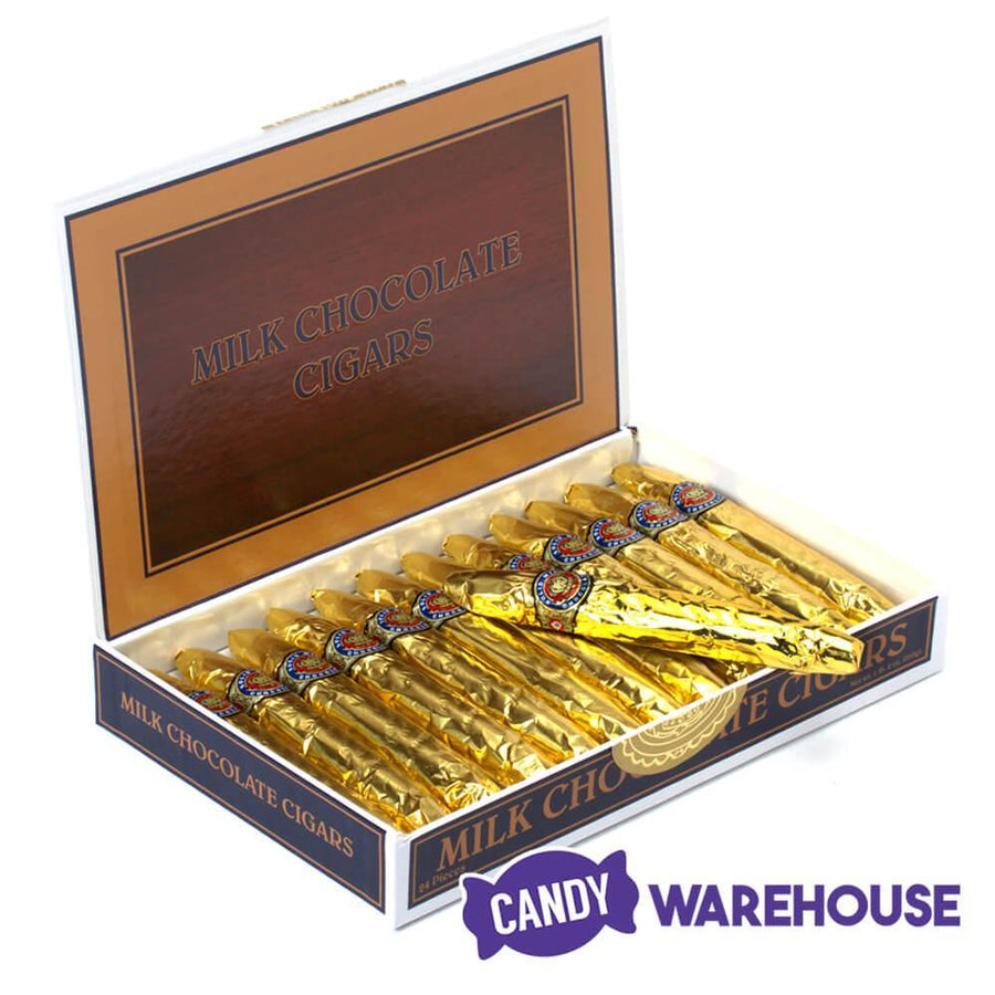 Madelaine Foiled Milk Chocolate Cigars - Gold: 24-Piece Box - Candy Warehouse