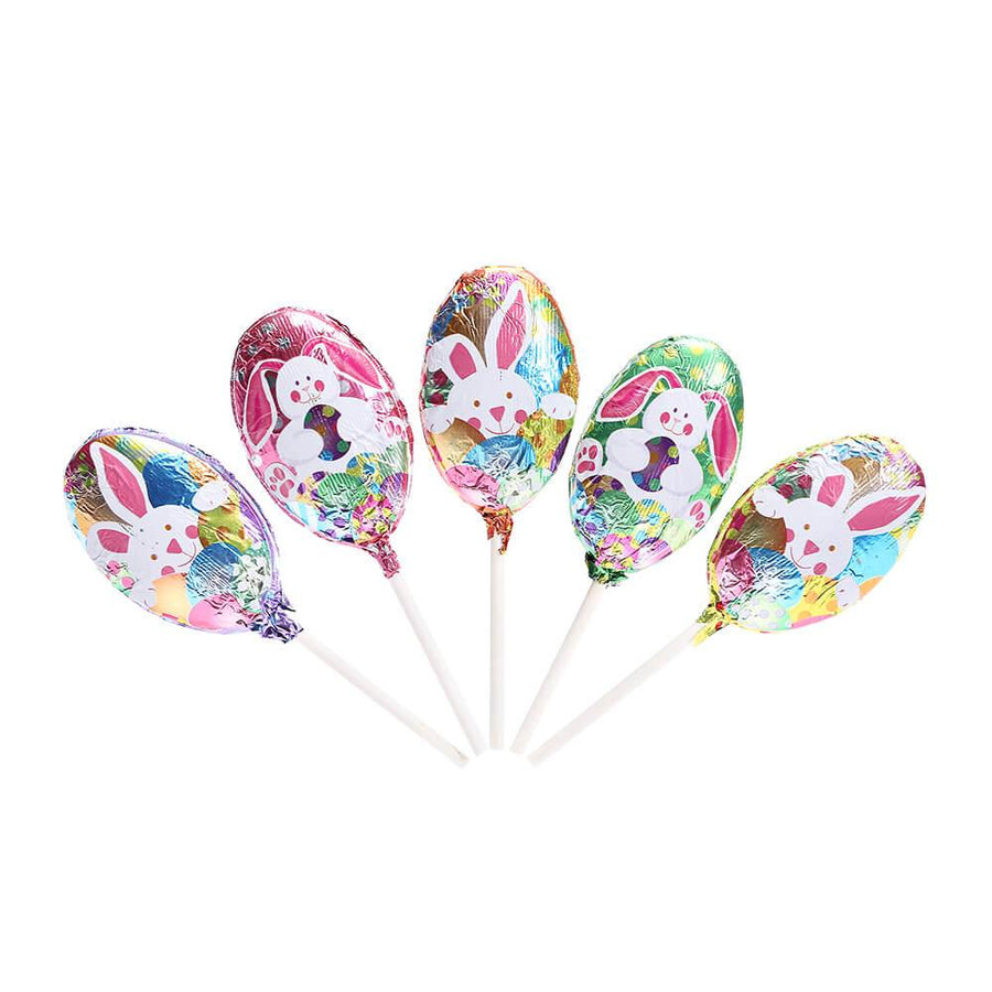 Madelaine Foiled Milk Chocolate Easter Egg Lollipops: 24-Piece Display - Candy Warehouse