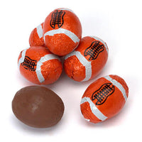 Madelaine Foiled Milk Chocolate Footballs: 5LB Bag - Candy Warehouse