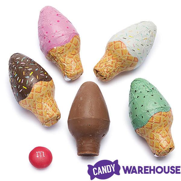 Madelaine Foiled Milk Chocolate Ice Cream Cones: 45-Piece Tub - Candy Warehouse