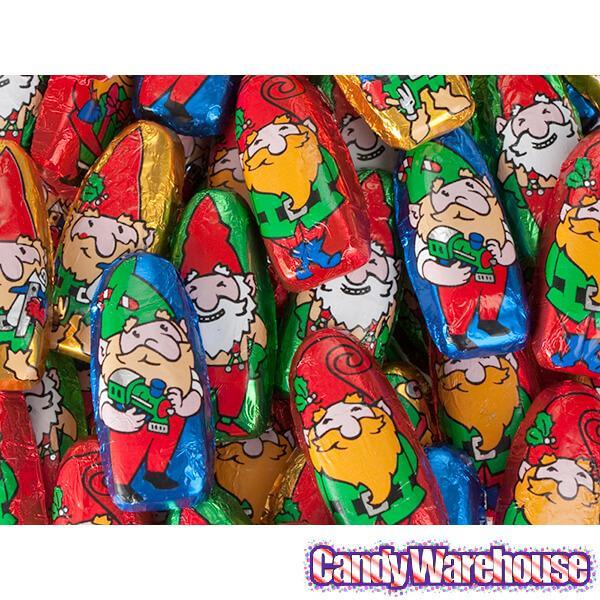 Madelaine Foiled Milk Chocolate Mini Santas & Elves Christmas Candy: 5LB Bag - Candy Warehouse
