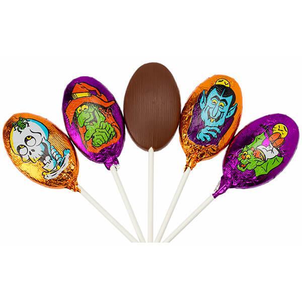 Madelaine Foiled Milk Chocolate Monster Pops: 24-Piece Display - Candy Warehouse