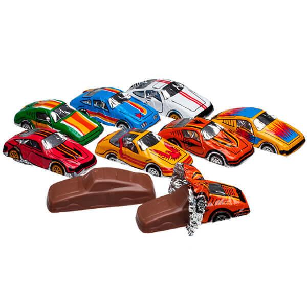 Madelaine Foiled Milk Chocolate Race Cars: 60-Piece Display - Candy Warehouse