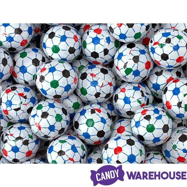 Madelaine Foiled Milk Chocolate Soccer Balls 5LB Bag Candy Warehouse
