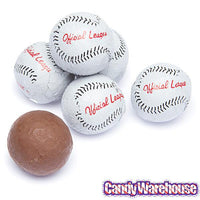 Madelaine Foiled Milk Chocolate Sports Balls 2-Ounce Mesh Bags - Baseball: 24-Piece Tub - Candy Warehouse