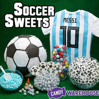 Madelaine Foiled Milk Chocolate Sports Balls 2-Ounce Mesh Bags - Soccer: 24-Piece Tub - Candy Warehouse