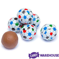 Madelaine Foiled Milk Chocolate Sports Balls 2-Ounce Mesh Bags - Soccer: 24-Piece Tub - Candy Warehouse