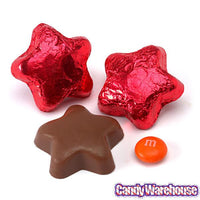 Madelaine Foiled Milk Chocolate Stars - Red: 5LB Bag - Candy Warehouse