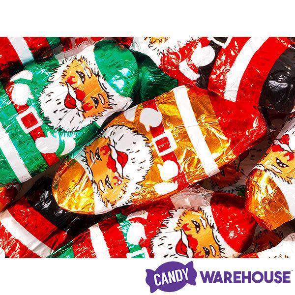 Madelaine Foiled Mini Milk Chocolate Santas: 5LB Bag - Candy Warehouse