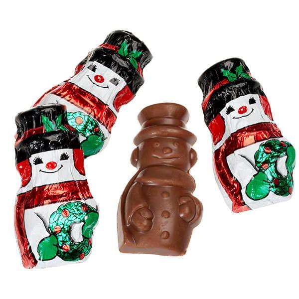 Madelaine Foiled Mini Milk Chocolate Snowmen: 5LB Bag - Candy Warehouse