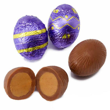 Madelaine Foiled Peanut Butter Filled Milk Chocolate Easter Eggs: 5LB Bag - Candy Warehouse
