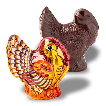 Madelaine Foiled Semi-Solid 1-Ounce Dark Chocolate Turkeys: 20-Piece Display