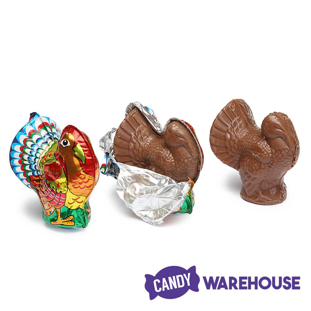 Madelaine Foiled Semi-Solid 1-Ounce Milk Chocolate Turkeys: 20-Piece Display - Candy Warehouse