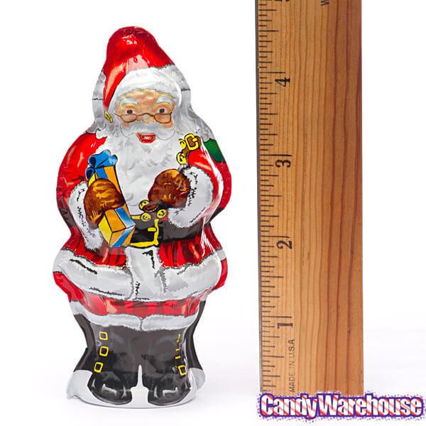 Madelaine Foiled Semi-Solid Milk Chocolate Santas: 12-Piece Display - Candy Warehouse