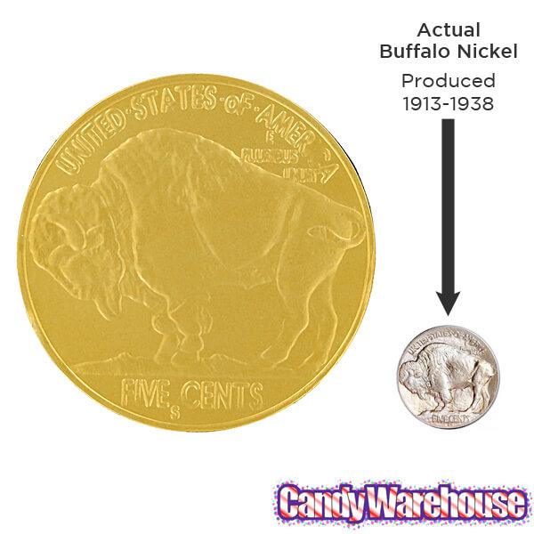 Madelaine Gold Foiled Buffalo Giant Milk Chocolate Coins: 60-Piece Box - Candy Warehouse