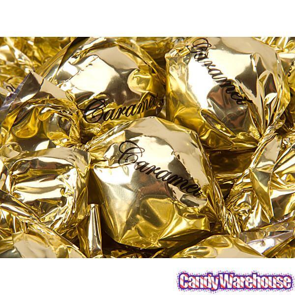 Madelaine Gold Foiled Caramel Filled Chocolate Truffles: 30-Piece Tub - Candy Warehouse