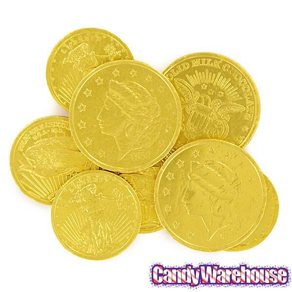 Madelaine Gold Foiled Milk Chocolate Coins - Assorted: 5LB Bag - Candy Warehouse