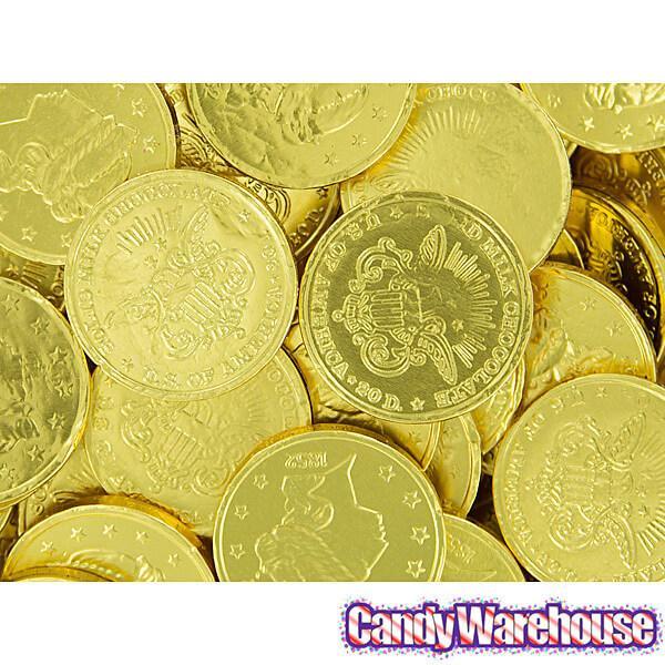 Madelaine Gold Foiled Milk Chocolate Coins - Large: 5LB Bag - Candy Warehouse