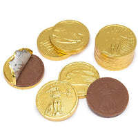 Madelaine Gold Foiled Milk Chocolate Coins - Medium: 5LB Bag - Candy Warehouse