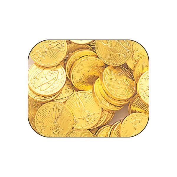 Madelaine Gold Foiled Milk Chocolate Coins - Small: 5LB Bag - Candy Warehouse