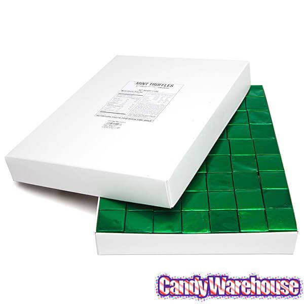 Madelaine Green Foiled Mint Dark Chocolate Squares: 5LB Box - Candy Warehouse