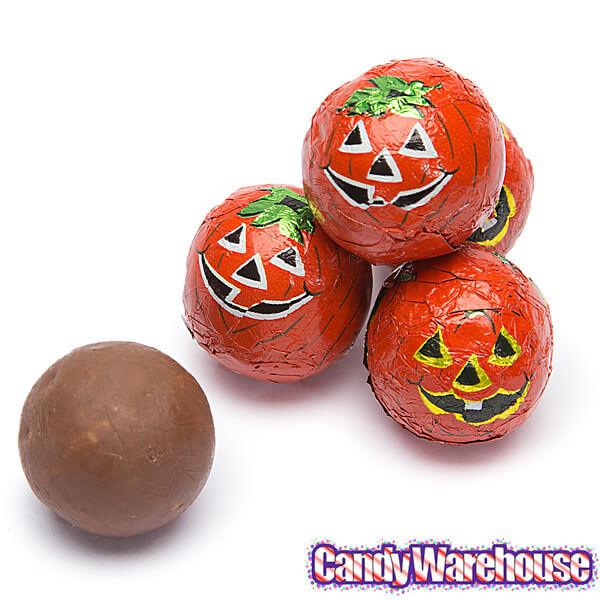 Madelaine Pumpkin Foiled Crisp Chocolate Balls: 5LB Bag - Candy Warehouse