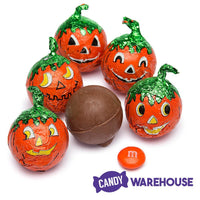 Madelaine Pumpkin Foiled Peanut Butter Filled Milk Chocolate Balls: 40-Piece Tub - Candy Warehouse