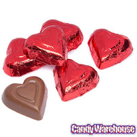 Madelaine Red Foiled Milk Chocolate Hearts: 5LB Box - Candy Warehouse