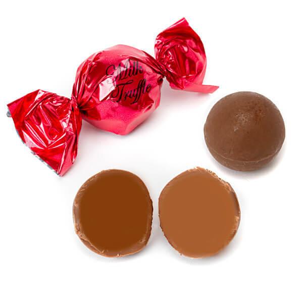 Madelaine Red Foiled Milk Chocolate Truffles: 30-Piece Tub - Candy Warehouse