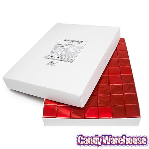 Madelaine Red Foiled Mint Dark Chocolate Squares: 5LB Box - Candy Warehouse