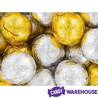 Madelaine Silver & Gold Foiled Milk Chocolate Balls: 5LB Bag - Candy Warehouse