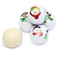 Madelaine Snowmen Foiled White Chocolate Balls: 5LB Bag - Candy Warehouse