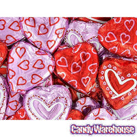 Madelaine Valentine Foiled Large Milk Chocolate Hearts: 60-Piece Box - Candy Warehouse