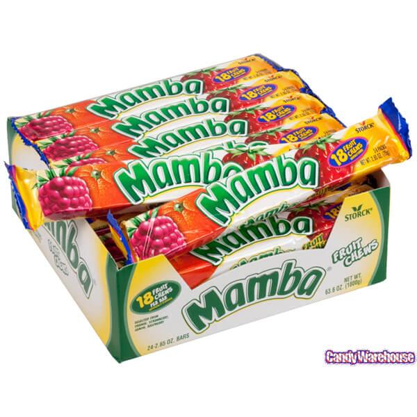 Mamba Fruit Chews Candy Bars - Original: 24-Piece Box - Candy Warehouse