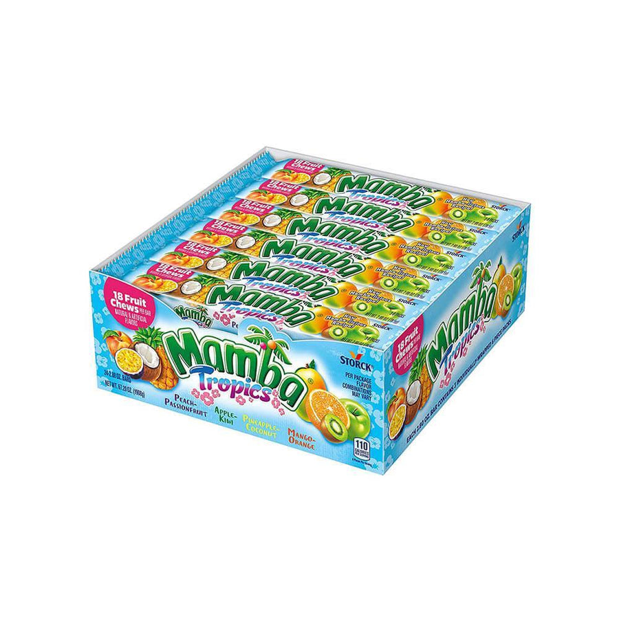 Mamba Fruit Chews Candy Bars - Tropics : 24-Piece Box - Candy Warehouse